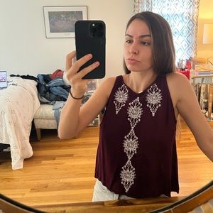 LA Hearts Maroon open back top